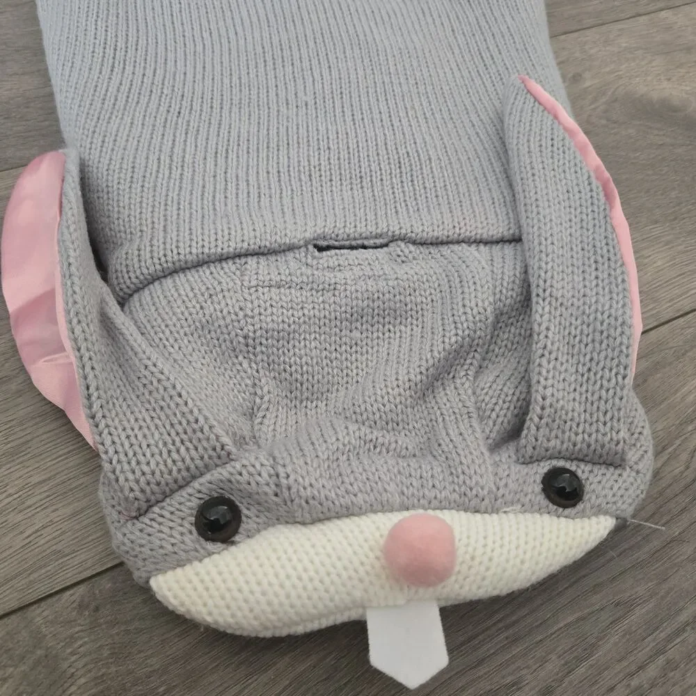 Moonlight Manor Bunny Dog Costume Knit Hooded Sweater Grey Easter Medium Large